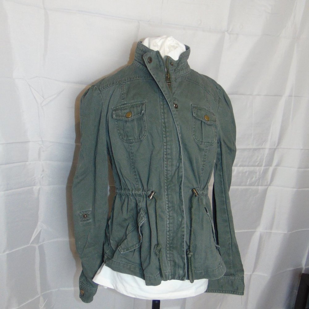 Army green military style jacket - Picture 1 of 7